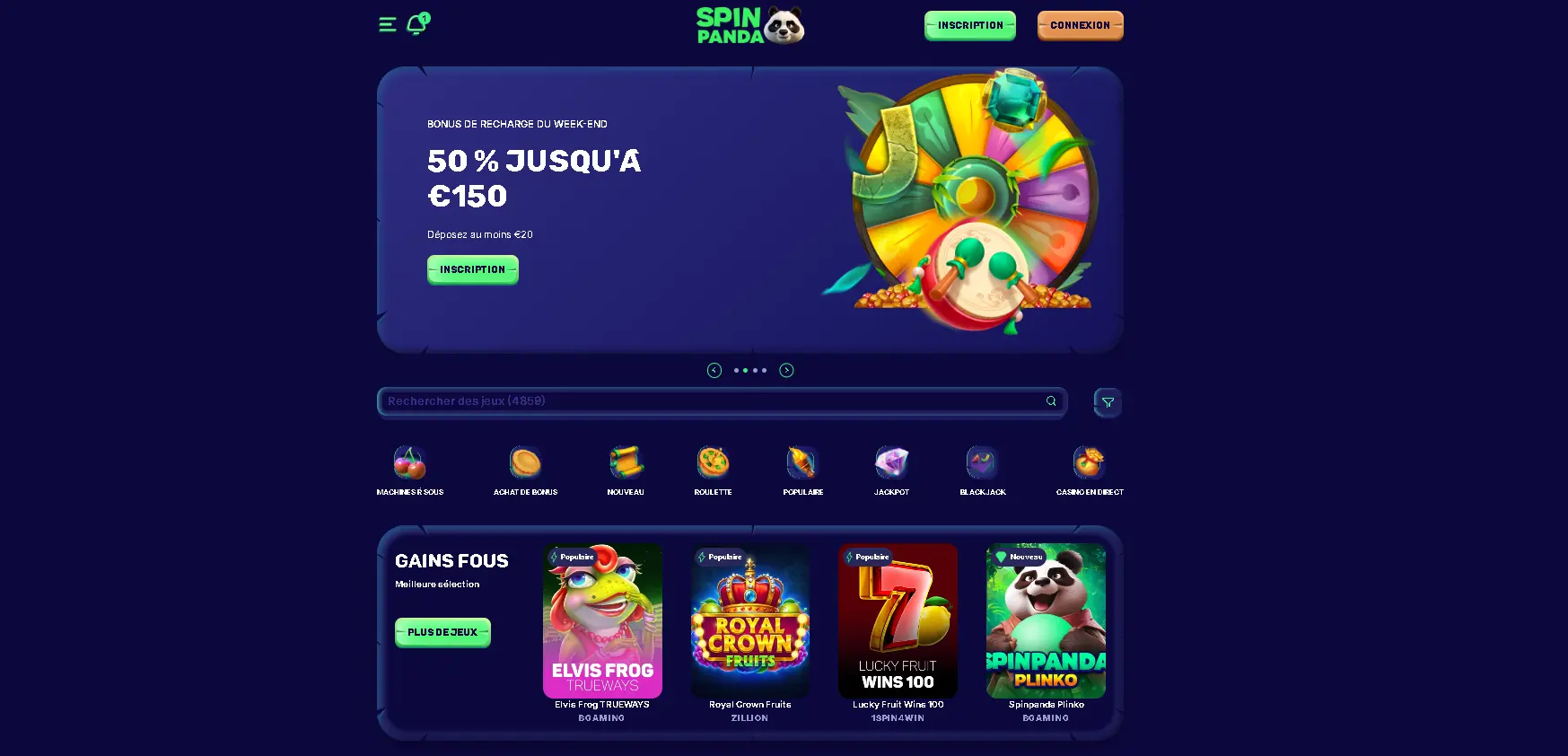 SpinPanda — compatible avec PayPal et Skrill